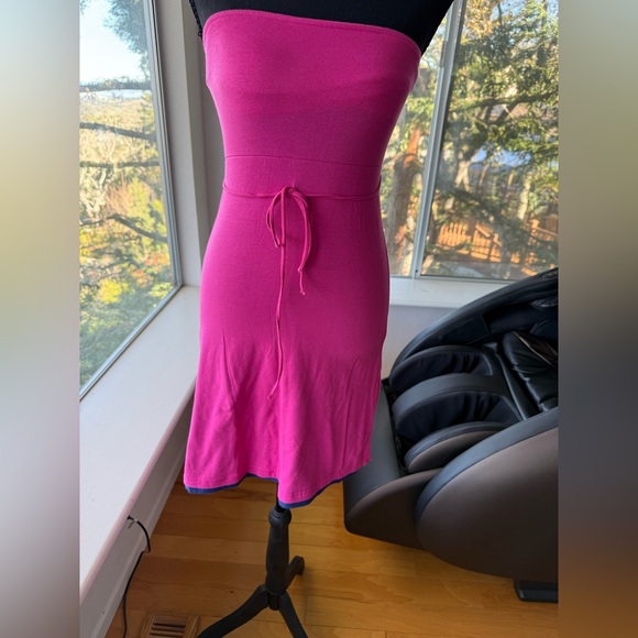 Moda International Fuchsia Strapless Cotton Dress, XS - Picture 2 of 8